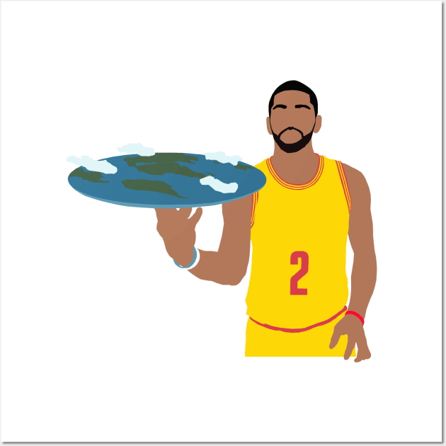 Kyrie Irving Flat Earth Wall Art by rattraptees
